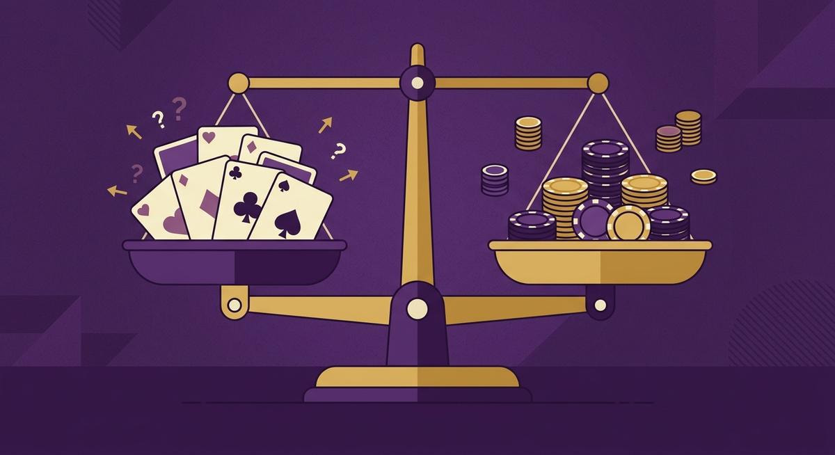 Pot-Odds Konzept: Eine Waage symbolisiert das Verhältnis zwischen Pot und Einsatz